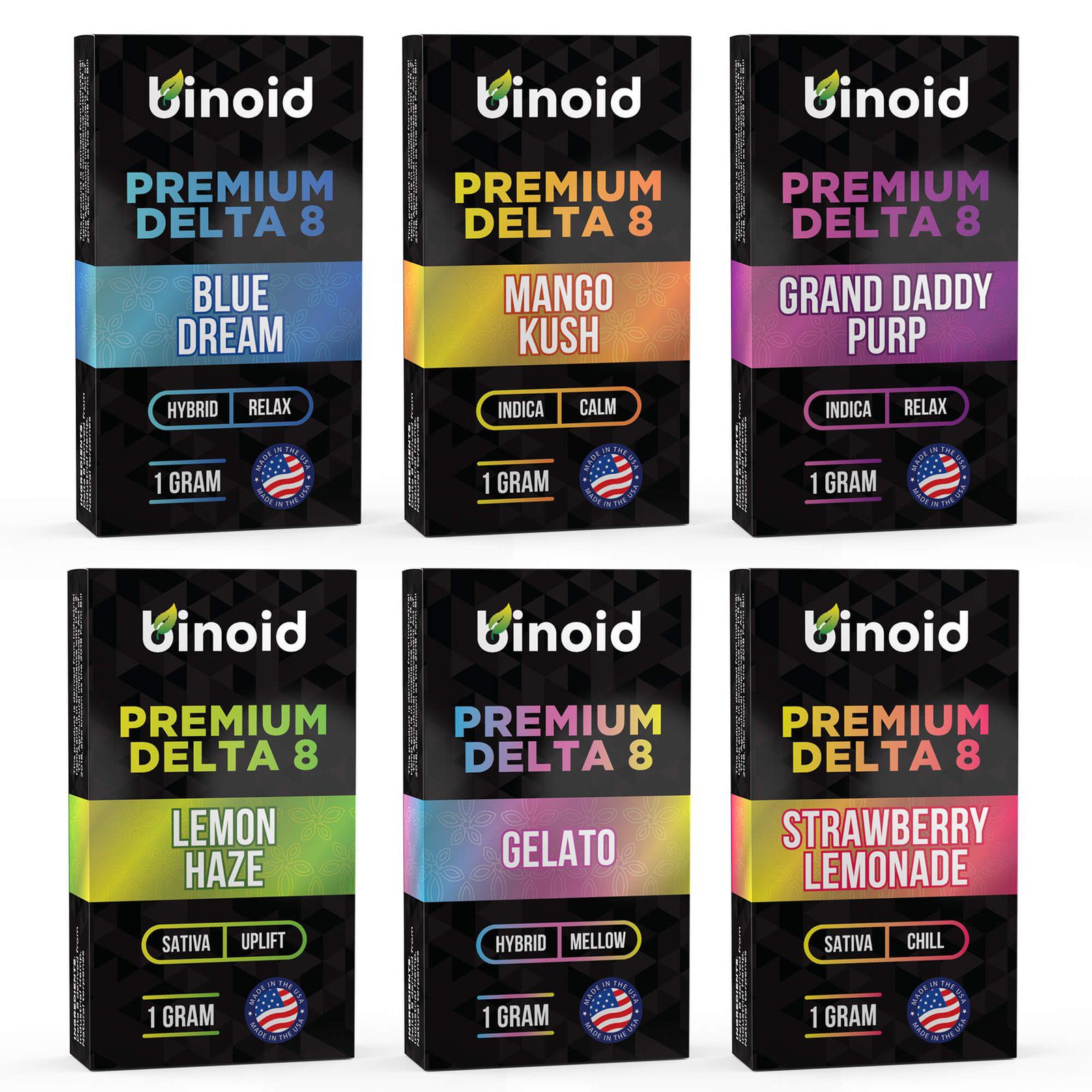 Binoid Delta 8 THC Vape Cartridges – Bundle 6 pack Binoid Delta 8 THC Vape Cartridges – Bundle 6 pack