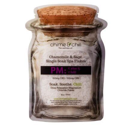 Chime & Chill | Chamomile and Sage Spa Flakes P.M. Soak - 100mg CBD