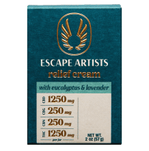 Escape Artists Relief Cream 1:1 THC 1250mg CBD | Eucalyptus with Lavender 5:1:1:5 1250mg Rec Escape Artists Relief Cream 1:1 THC 1250mg CBD | Eucalyptus with Lavender 5:1:1:5 1250mg Rec
