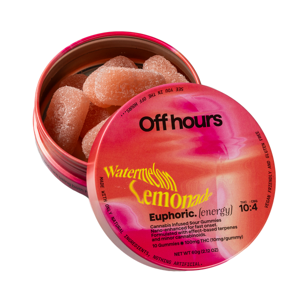 OFFHOURS | Sour Watermelon Lemonade (Euphoric) 10pk - 100mg - Edible OFFHOURS | Sour Watermelon Lemonade (Euphoric) 10pk - 100mg - Edible